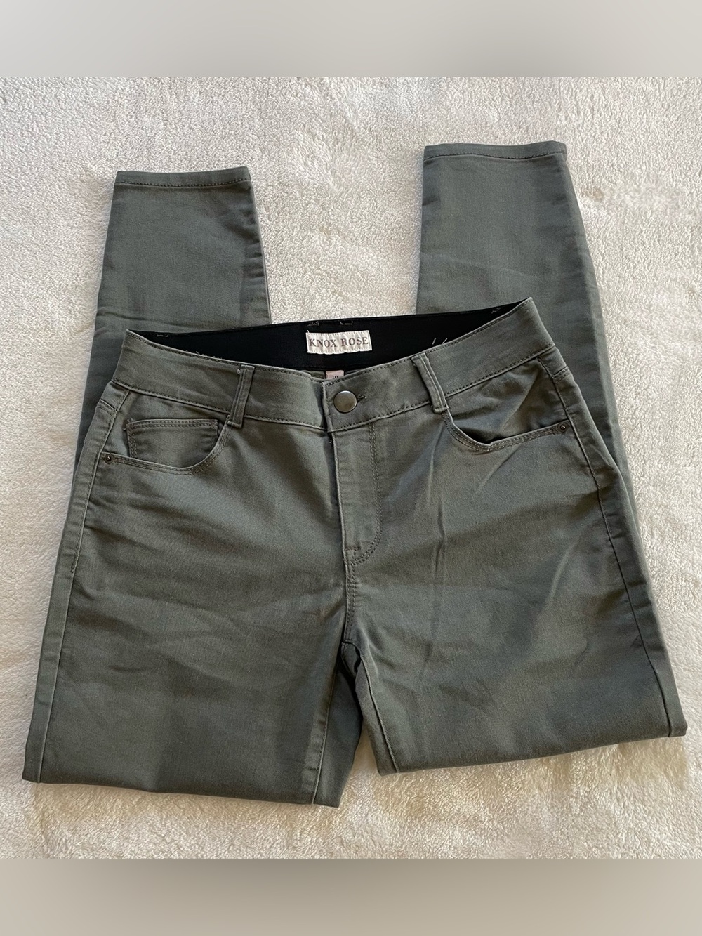 Knox Rose Olive Green Slacks size 10 - Picture 2 of 13